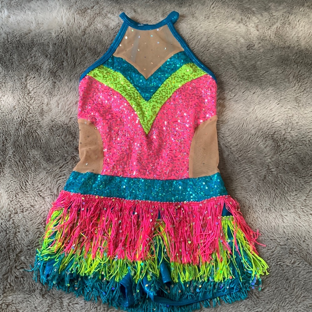 Sparkly Blue, Green, and Pink Unitard